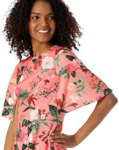 Scuba Crepe Split Flutter Sleeve Fit-and-Flare