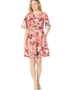 Scuba Crepe Split Flutter Sleeve Fit-and-Flare