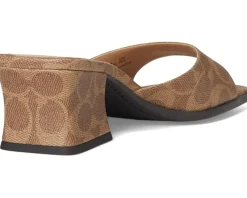 Sculpted C Coated Canvas Block Heel Sandals