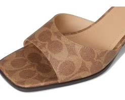 Sculpted C Coated Canvas Block Heel Sandals