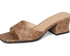 Sculpted C Coated Canvas Block Heel Sandals