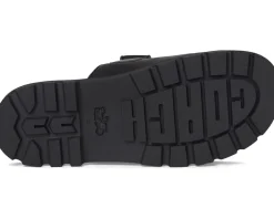 Sculpted C Leather Double Band Sandals