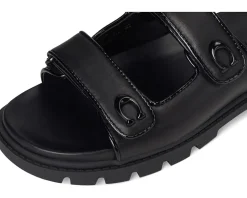 Sculpted C Leather Double Band Sandals