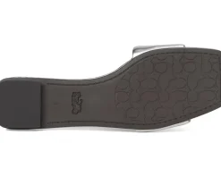 Sculpted C Metallic Leather Flat Sandals