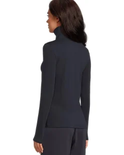 Sheer Knit Turtle Neck Top