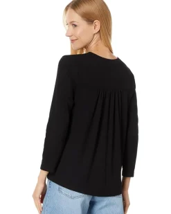 Shelby Ruched Shoulder 3/4 Sleeve Tee