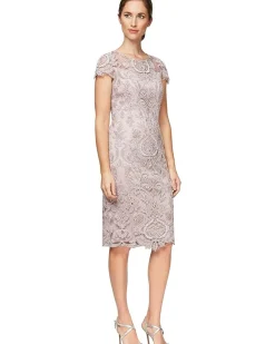 Short Embroidered Cap Sleeve Dress