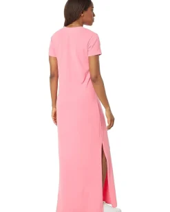 Short Sleeve Maxi Dress w/ Slit