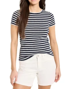 Short Sleeve Scoop Neck Striped Tee