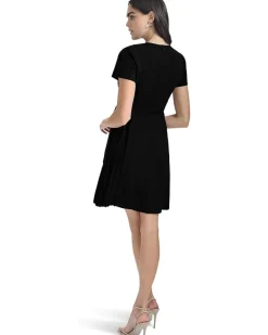Short Sleeve Side Pleat Dress