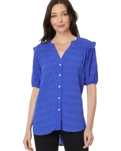 Short Sleeve Smocked Yoke Top