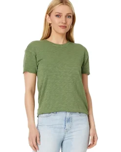 Short Sleeve Step Hem Crew Neck Tee