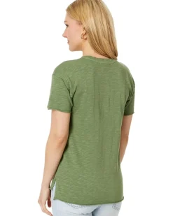 Short Sleeve Step Hem Crew Neck Tee