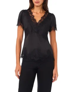 Short Sleeve V-Neck with Lace