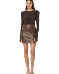 Shoulder Pad Long Sleeve Crew Top