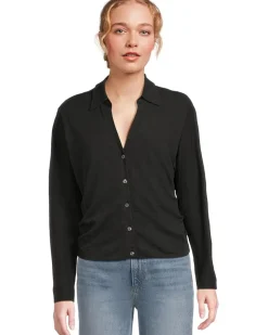 Side Pleat Button-Down
