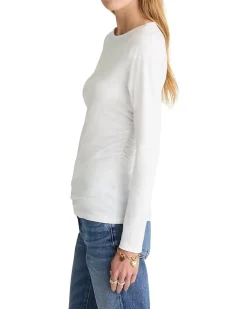 Side Ruched Slub Long Sleeve