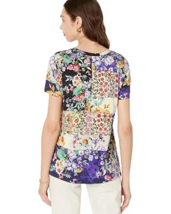 Sky Flower Favorite Short Sleeve V-Neck Swing Tee