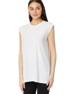 SLEEVELESS BOYFRIEND CREWNECK TOP