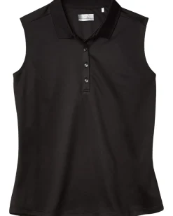 Sleeveless Essential Solid Knit Polo