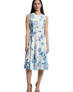 Sleeveless Floral Fit And Flare