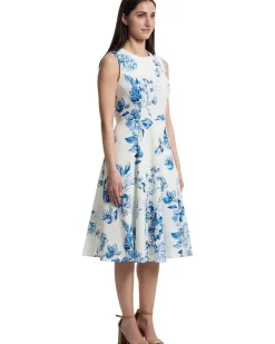 Sleeveless Floral Fit And Flare