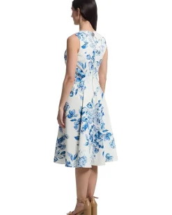 Sleeveless Floral Fit And Flare