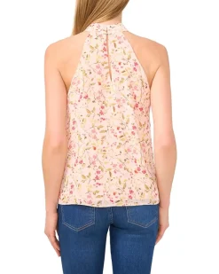 Sleeveless Halter Folded Collar Top