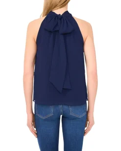 Sleeveless Halter Top With Back Bow