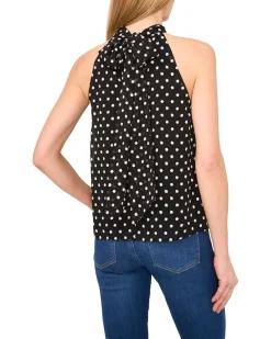 Sleeveless Halter Top With Back Bow