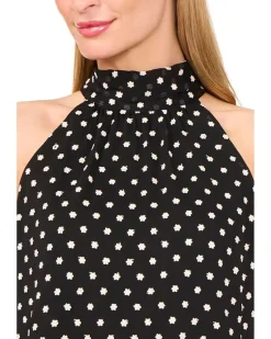 Sleeveless Halter Top With Back Bow