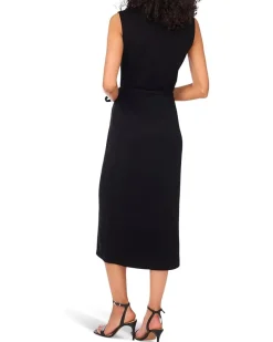 Sleeveless Mockneck with Thin Belt Dress