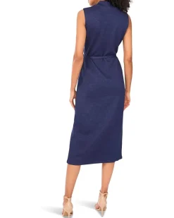 Sleeveless Mockneck with Thin Belt Dress