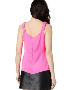 Sleeveless Ruffle Strap Rumple Tank