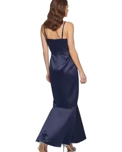 Sleeveless Ruffled V-Neck Gown