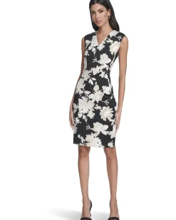 Sleeveless Scuba Floral Sheath