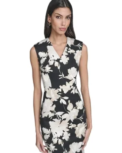Sleeveless Scuba Floral Sheath