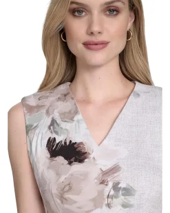 Sleeveless Scuba V-Neck Sheath