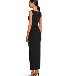 Sleeveless Shirred Waist Gown