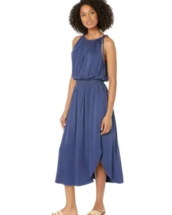 Sleeveless Smocked Waist Midi Dress
