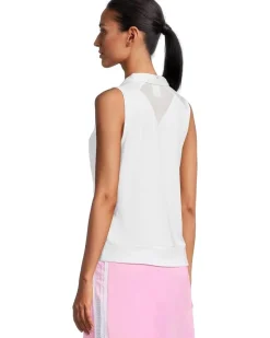Sleeveless Top With Mesh Inserts