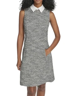 Sleeveless Tweed Aline with Collar