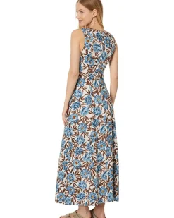 Sleeveless V-Neck Midi Dress in Floral