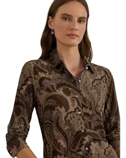 Slim Fit Paisley Jersey Shirt