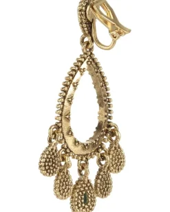 Small Gypsy Hoop Bead Drops Clip Earrings