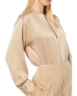 Smocked Long Sleeve Blouse