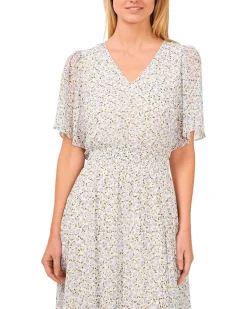 Smocked Waist Flowy Sleeve Maxi Dress