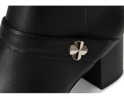 Spade Flower Smooth Leather Heeled Ankle Bootie