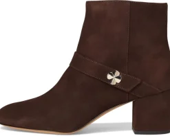 Spade Flower Suede Heeled Ankle Bootie