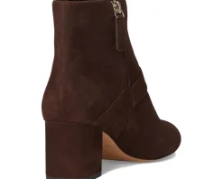 Spade Flower Suede Heeled Ankle Bootie